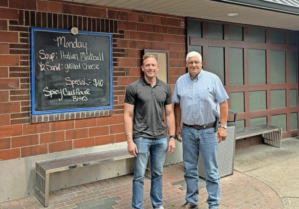 Ohio Seventh District Rep. Max Miller, left, recently joined former U.S. Rep. Bob Gibbs for a luncheon in Wooster. Miller continues to make connecting with communities throughout his district a priority. Rep. Miller believes politics all about serving others