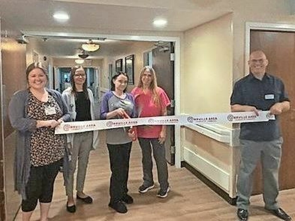The Orrville Area Chamber of Commerce, along with staff from Shady Lawn and chamber members, celebrated the completed renovations in the Transitional Care Unit at Shady Lawn in Dalton with a ribbon cutting and chamber coffee connection on Aug. 13. Shady Lawn in Dalton finishes unit renovation