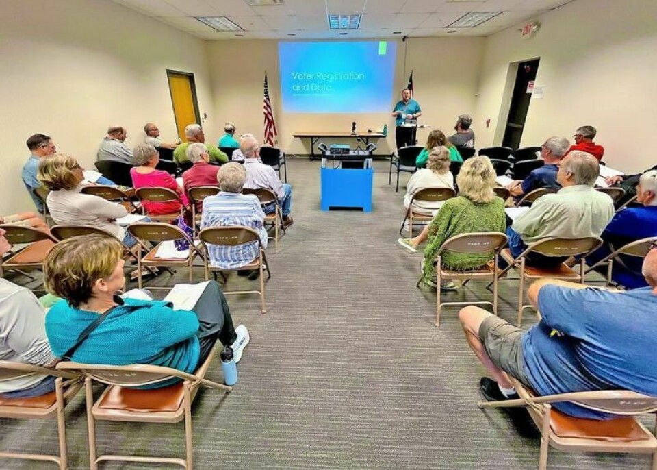 Wayne County Board of Elections Deputy Director Bryon Bell welcomes guests to the first Voter Academy. Bell thanked everyone for taking the time to attend and for their interest in the electoral process. Board of elections holds first Voter Academy