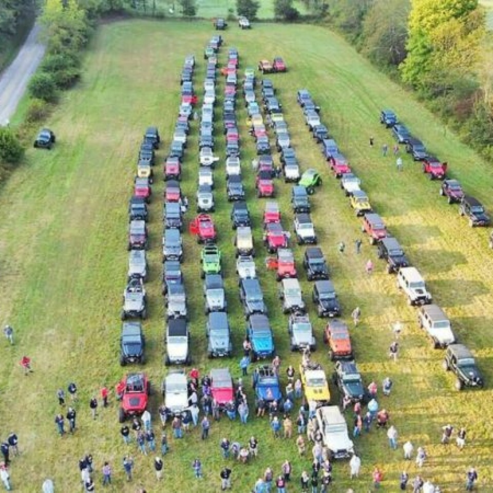 This view from high above the lineup of Jeeps shows the magnitude of the upcoming Jeep Jamboree USA and exemplifies the passion its participants have for running their beloved Jeeps. Holmes County to welcome Jeep Jamboree