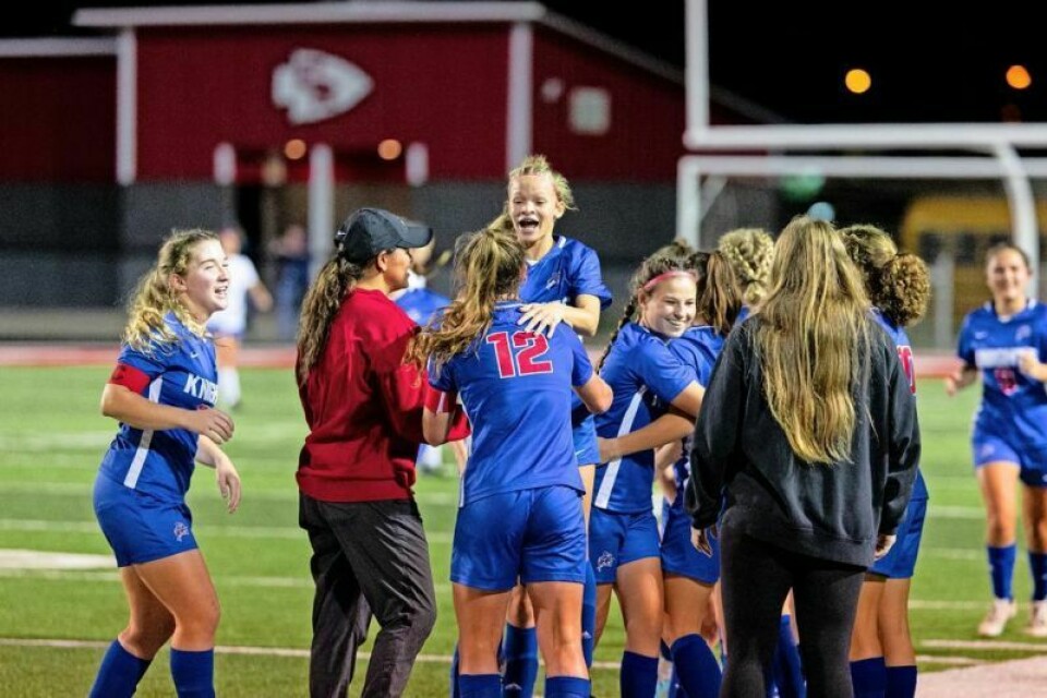 Members of the West Holmes girls soccer team celebrate after winning a Division II district championship on Oct. 26. West Holmes girls soccer having record-setting season