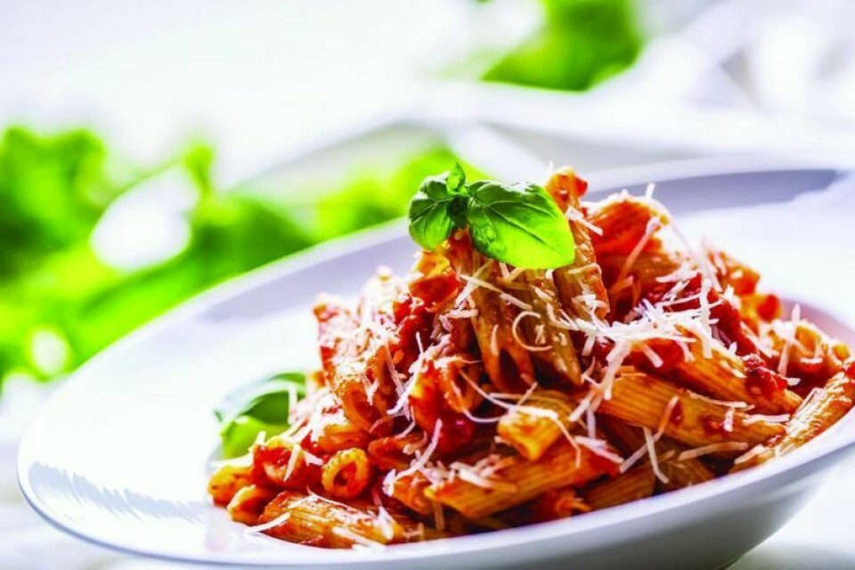 The menu includes rigatoni, salad, rolls, applesauce, dessert and beverages. All welcome for free meal