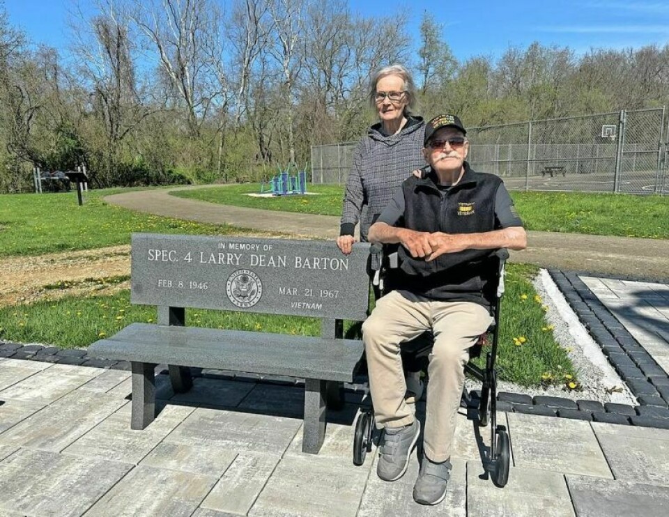 Gary and Karin Snyder donated a second bench to the Millersburg Veterans Memorial in honor and memory of Gary Snyder’s friend and schoolmate Larry Barton, who was killed in action during the Vietnam War. Snyders donate bench to Millersburg veterans memorial