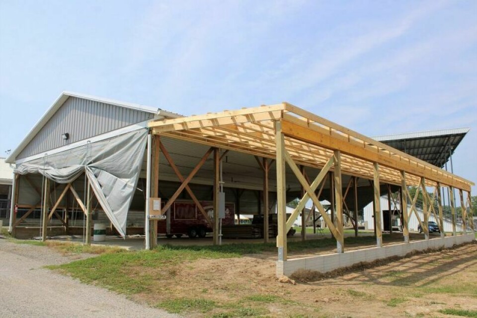 The new addition to the poultry pavilion was recently completed. Work was still in progress when this photo was taken. Concert returns, Touch-A-Truck added at 2023 fair