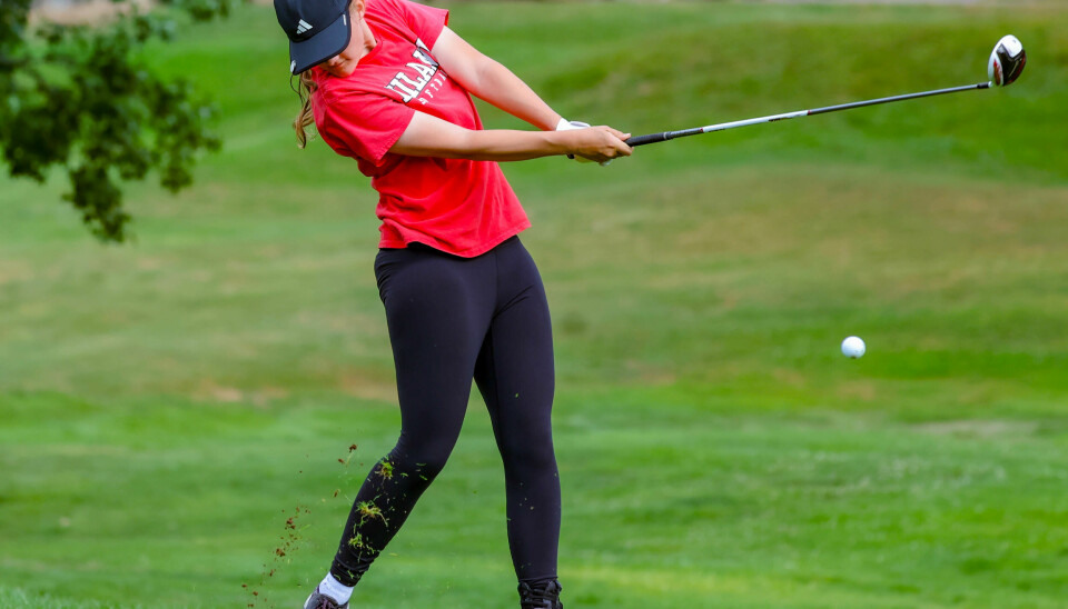 Hiland's Olivia Yoder takes a swing.