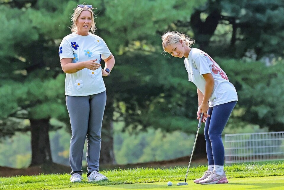 Hiland coach Deidra Wiandt, left, and senior Kylie Miller during a recent practice.