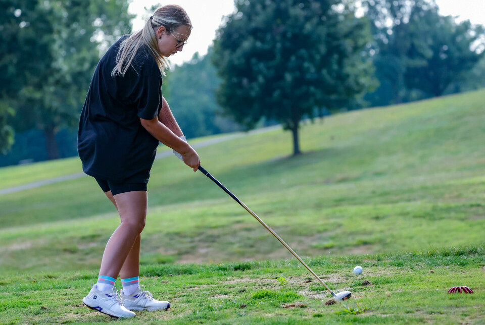 Hiland's Sophie Mullet takes a swing.
