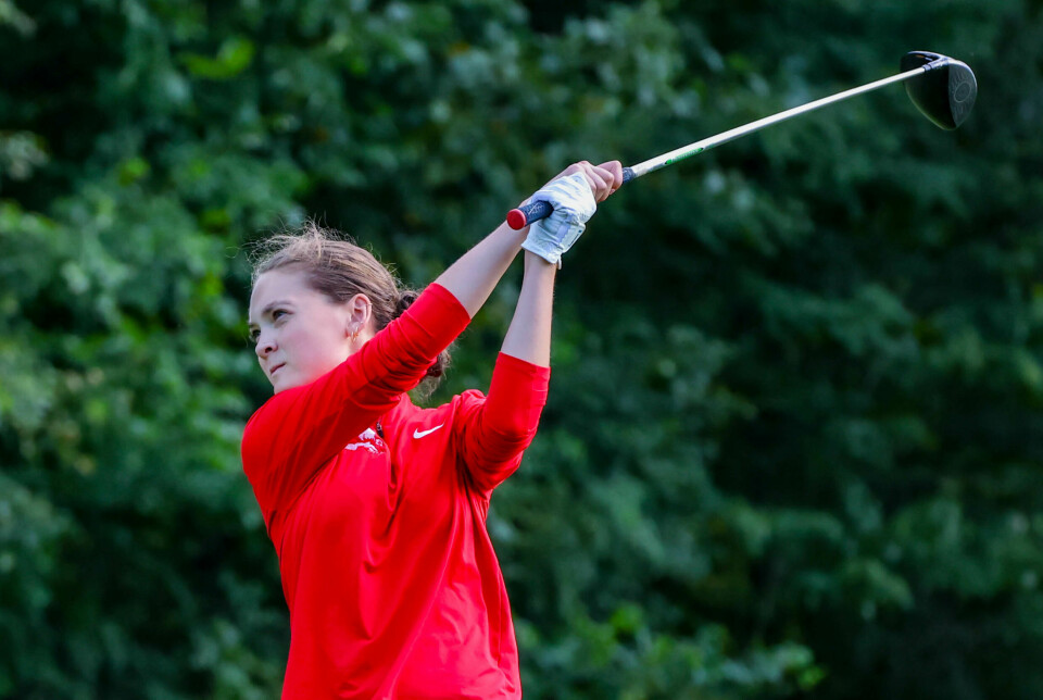 Hiland's Lilly Klink watches her shot.