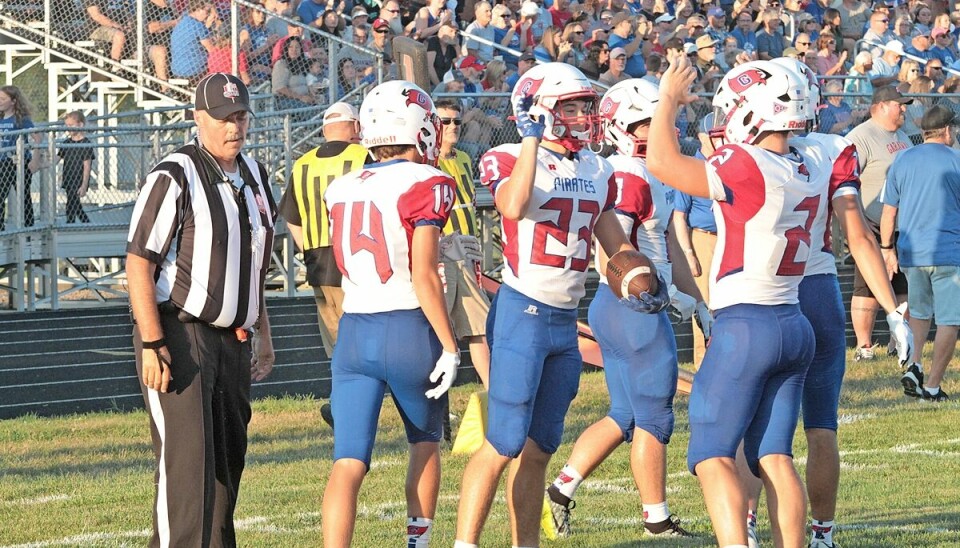 Garaway's Micah Yoder (23) caught nine passes for 175 yards and a touchdown on offense and intercepted two passes on defense in a 36-35 win over Norwayne on Sept. 5.
