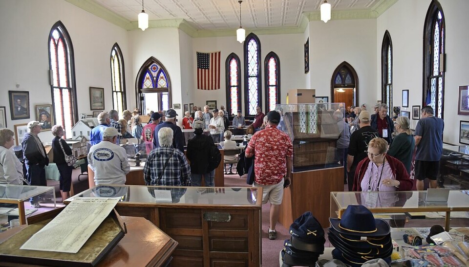 Vintage Chevrolet Club of North America members gathered inside the church.