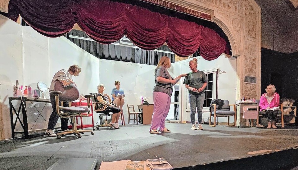 Deersville Community Players cast members rehearse a scene from Steel Magnolias.