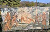 版画 AkeHolm lithograph#234 Helige Kristoffer Historic Hochstetler Family Attack mural displayed at German